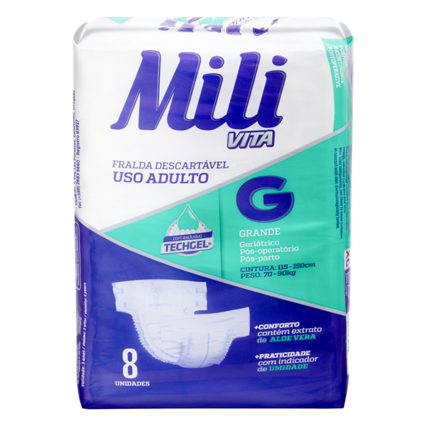 FRALDA DESC MILI VITA ADULTO G 8UN