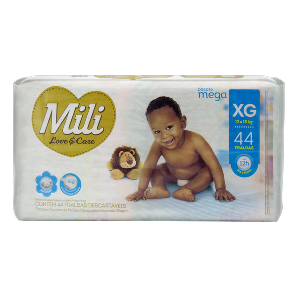 FRALDA MILI LOVE & CARE MEGA XG 44UN
