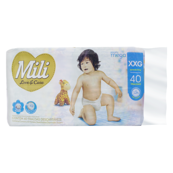 FRALDA MILI LOVE & CARE MEGA XXG 40UN