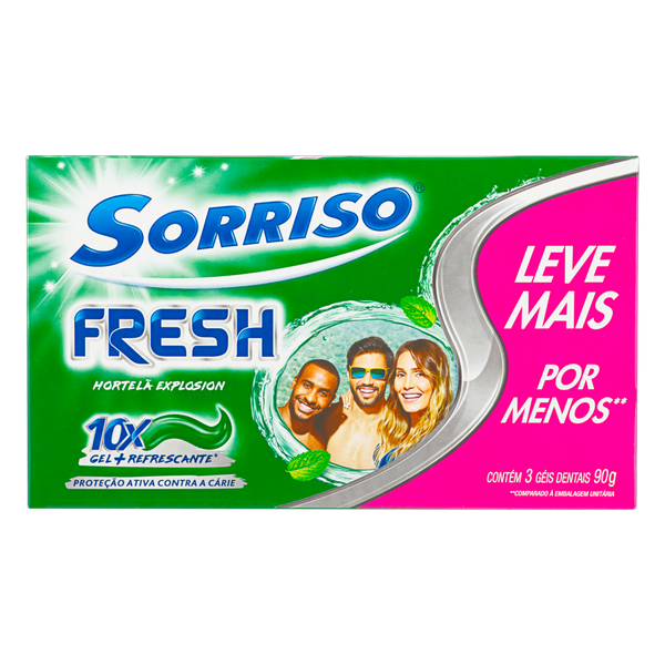 GEL DENTAL SORRISO FRESH 3X90G HORTELA
