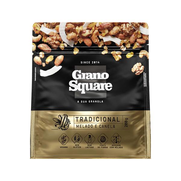 GRANOLA GRANO SQUARE TRAD MELADO E CANELA 200G
