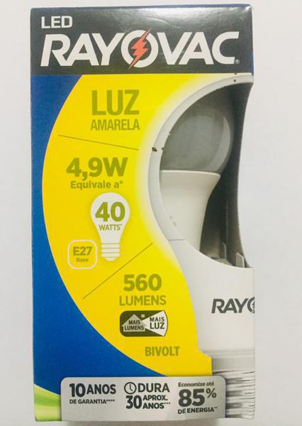 LAMPADA RAYOVAC LED 4.9W BI-VOLT AMARELA