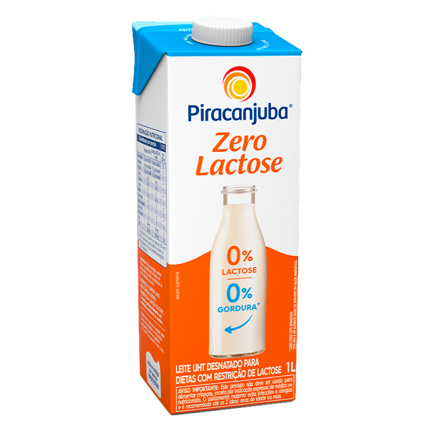 LEITE UHT PIRACANJUBA 1L ZR LACT DESNATADO