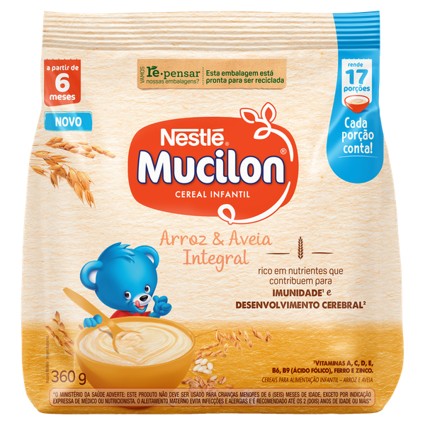 MINGAU NESTLE MUCILON SCH 360G ARROZ/AVEIA
