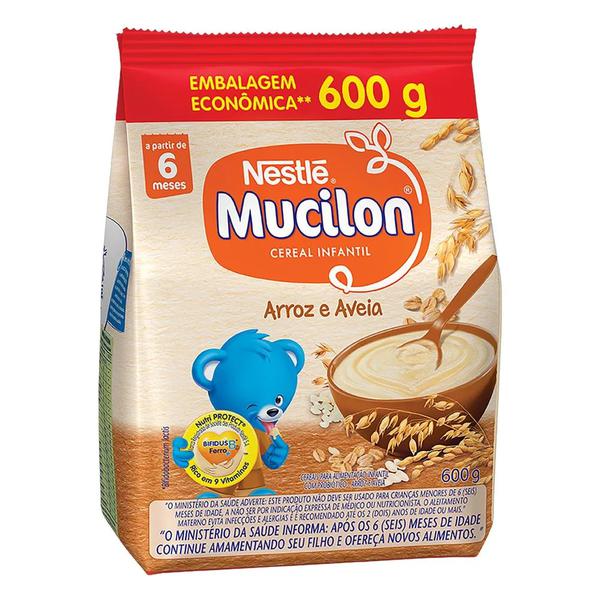 MINGAU NESTLE MUCILON SCH 600G ARROZ E AVEIA LEVE 100G GRATIS