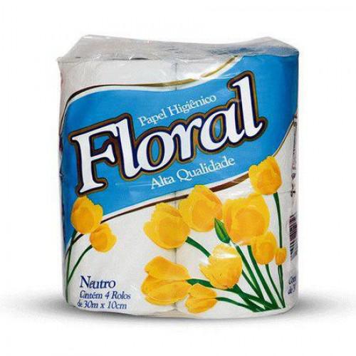 PAPEL HIGIENICO FLORAL 4X30M NEUTRO