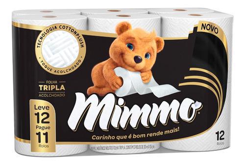 PAPEL HIGIENICO MIMMO FT 12X20M NEUTRO LV12PG11