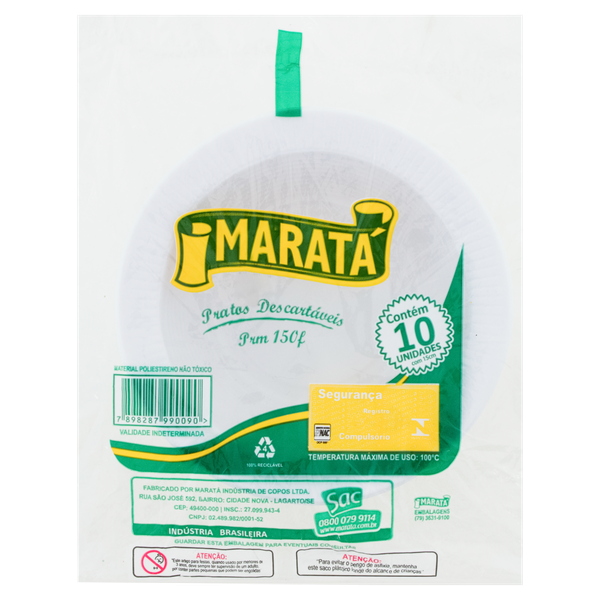PRATOS DESCARTAVEIS FUNDO MARATA 10UND