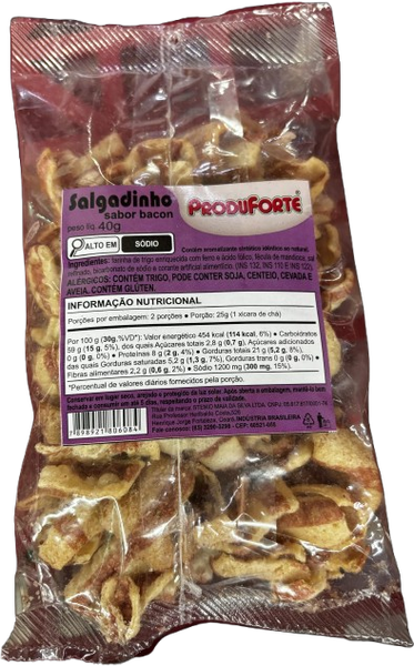 SALGADINHO PRODUFORTE 40G BACON