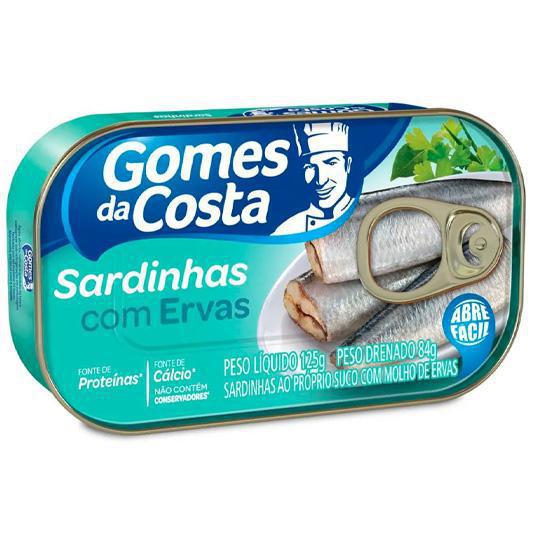 SARDINHA GOMES DA COSTA 125G COM ERVAS