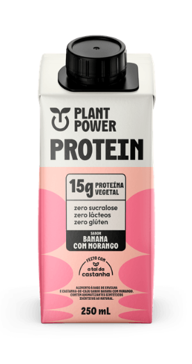 SHAKE PROTEIN PLANTPOWER 250ML BANANA C/ MORANGO