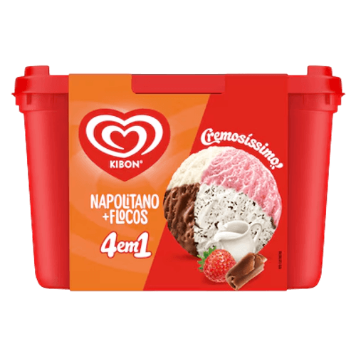 SORVETE KIBON 2L NAPOLITANO FLOCOS
