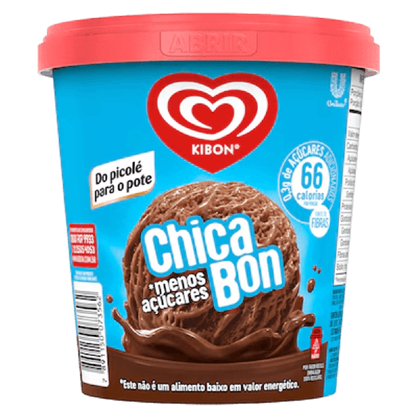SORVETE KIBON 800ML CHICABON ZERO