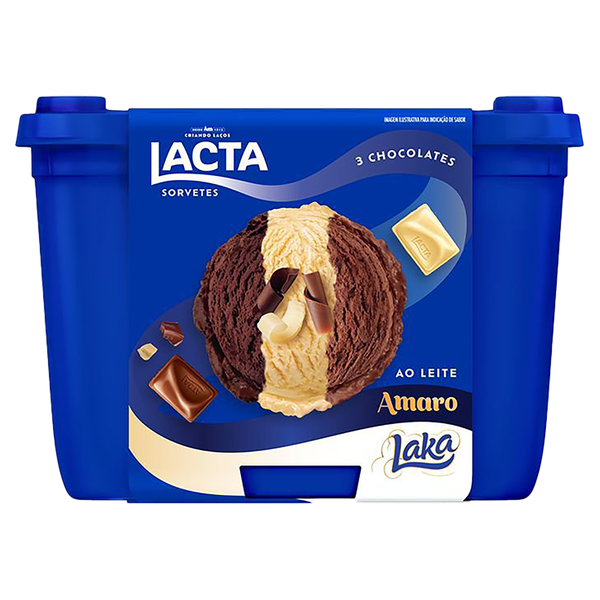 SORVETE LACTA 1,5L TRES CHOCOLATES