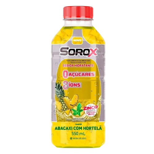 BEBIDA ISOTONICA SOROX 550ML ABACAXI C/ HORTELA