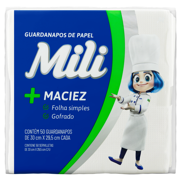 GUARDANAPO MILI 30X29.5CM C/50UNID