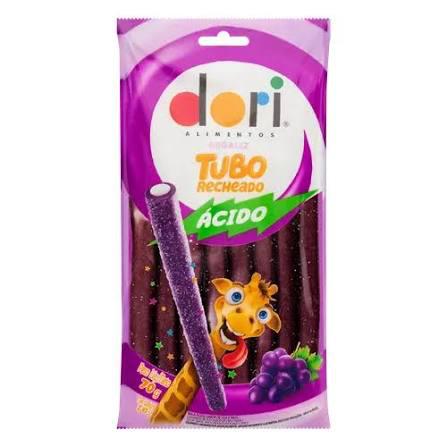 Bala Dori Tubo Recheada Uva Acida 7