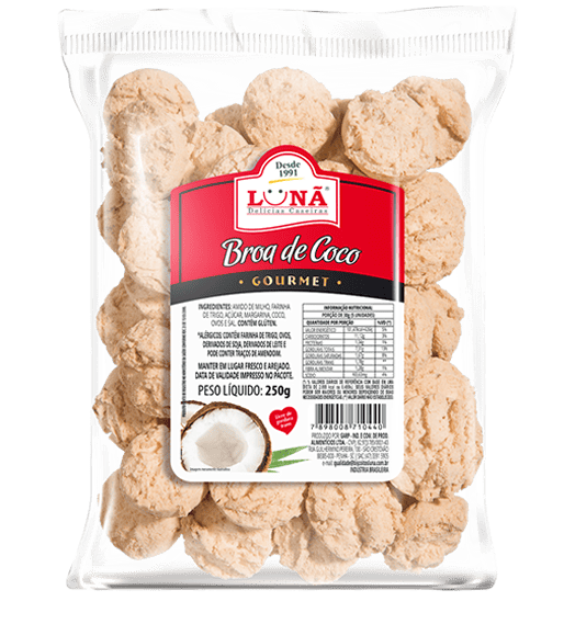 BISCOITO BROA  DE COCO LUNA 250G