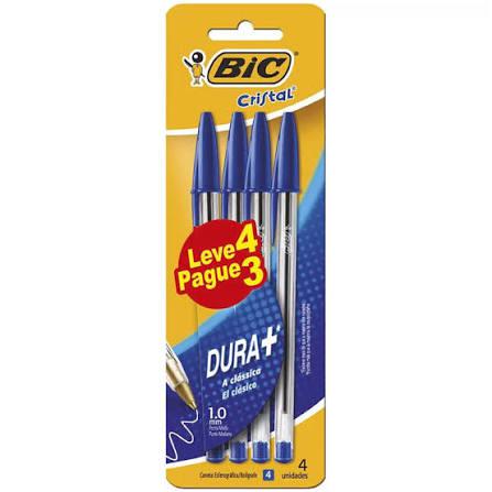 CANETA BIC CRISTAL C/4