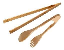 CJ UTENSILIOS EM BAMBU PEGADOR