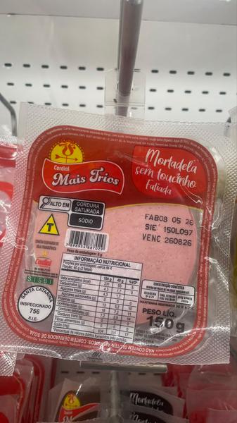 MORTADELA SEM TOUCINHO FAT. MAIS 150
