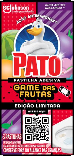 PATO PASTILHA ADESIVA C/3 FRUTAS ED