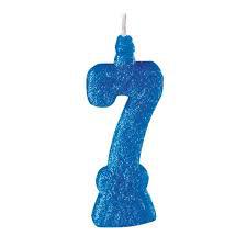 VELA ANIVERSARIO AZUL 7  ELMO