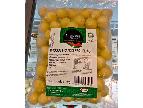 NHOQUE RECHEADO FRANGO COM REQUEIJÃO 1KG TRADIÇÃO D´ITÁLIA
