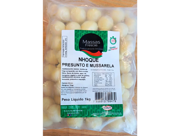 NHOQUE RECHEADO PRESUNTO E QUEIJO 1KG TRADIÇÃO D´ITÁLIA