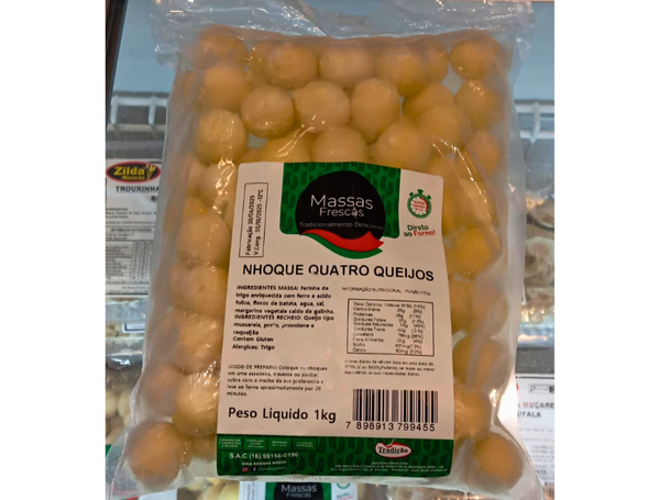 NHOQUE RECHEADO QUATRO QUEIJOS 1KG TRADIÇÃO D´ITÁLIA