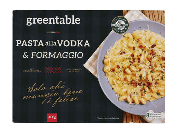 PASTA ALLA VODKA  FORMAGGIO 400G GREENTABLE