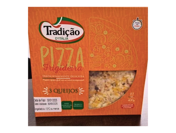 PIZZA DE FRIGIDEIRA TRÊS QUEIJOS  400G TRADIÇÃO D´ITÁLIA