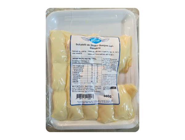 SOFIATELLI 4 QUEIJOS COM DAMASCO 500G MASSAS ARCANJO´S