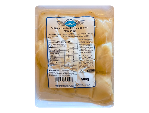 SOFIATELLI 4 QUEIJOS COM MANJERICÃO 500G MASSAS ARCANJO´S