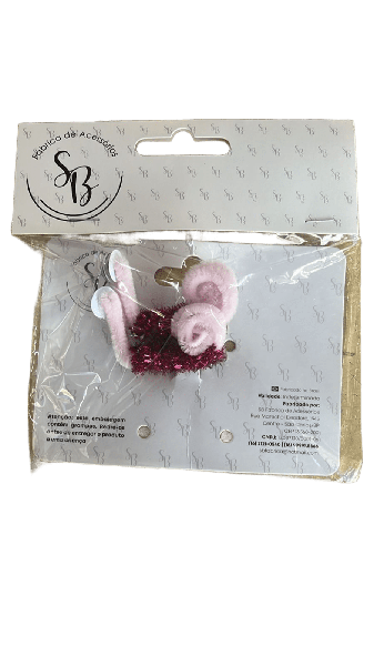 ACESSORIO CABELO MALUCO PRESILHA LESMA ROSA 2UN SB
