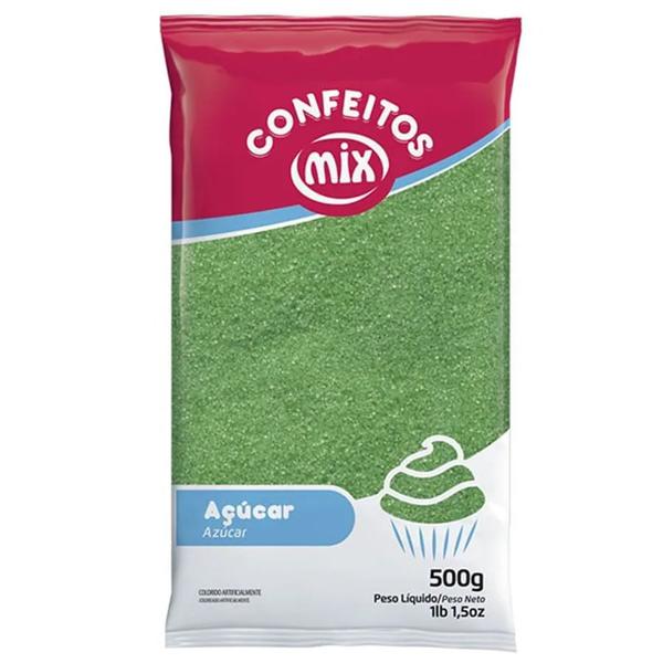 ACUCAR COLORIDO VERDE 500G MIX