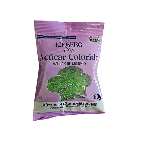ACUCAR COLORIDO VERDE FOLHA 80G ICEBERG
