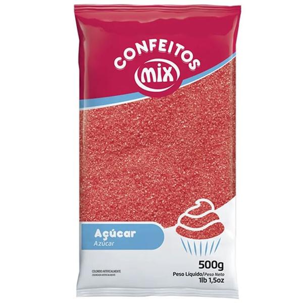 ACUCAR COLORIDO VERMELHO 500G MIX