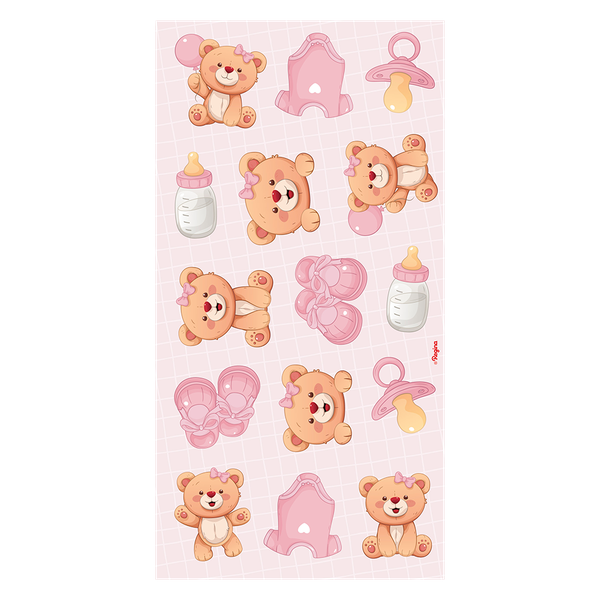 ADESIVO DECORATIVO CHA DE BEBE MENINA 15UN REGINA
