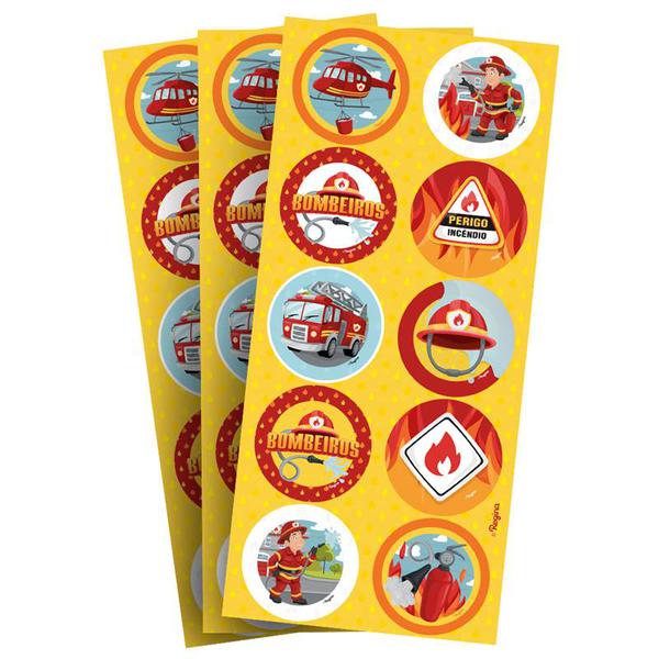 ADESIVO DECORATIVO REDONDO BOMBEIRO 30UN REGINA