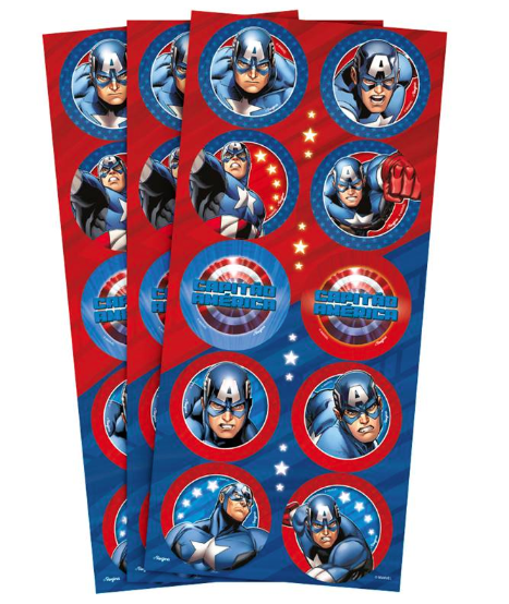 ADESIVO DECORATIVO REDONDO CAPITAO AMERICA 30UN REGINA
