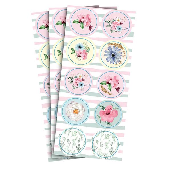 ADESIVO DECORATIVO REDONDO FLORAL 30UN REGINA