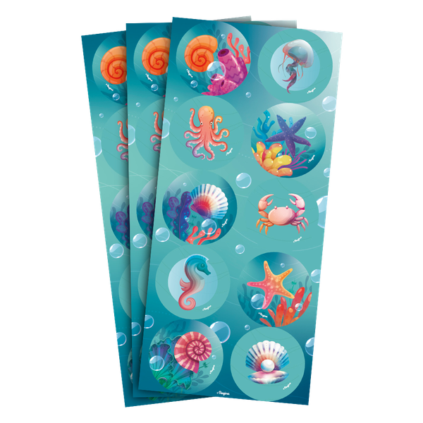 ADESIVO DECORATIVO REDONDO FUNDO DO MAR 30UN REGINA