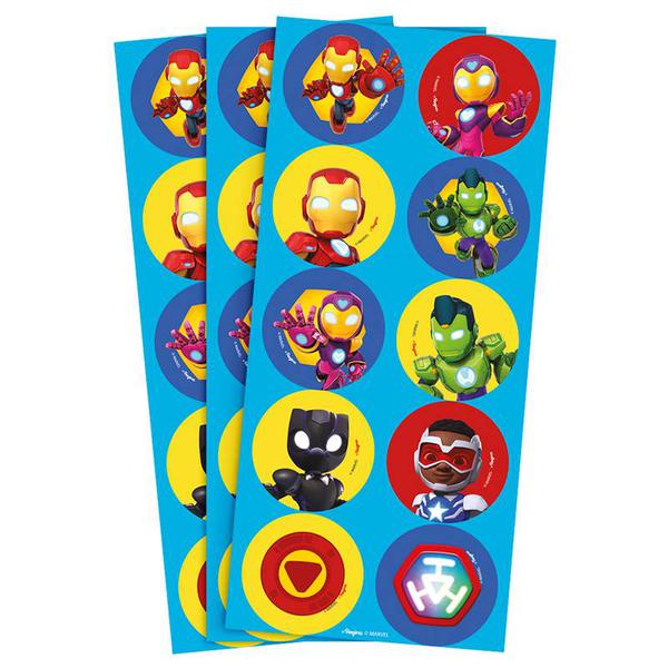 ADESIVO DECORATIVO REDONDO IRON MAN E SEUS AMIGOS 30UN REGINA