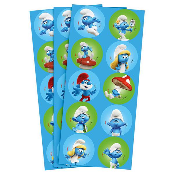 ADESIVO DECORATIVO REDONDO OS SMURFS 30UN REGINA