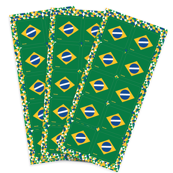 ADESIVO QUADRADO BANDEIRAS COPA 30UN FESTCOLOR