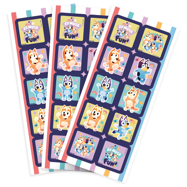 ADESIVO QUADRADO BLUEY 30UN FESTCOLOR