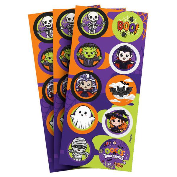 ADESIVO REDONDO HALLOWEEN INFANTIL 30UN REGINA