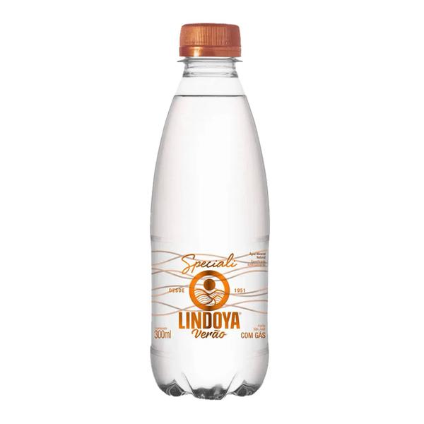 AGUA MINERAL 300ML COM GAS LINDOYA