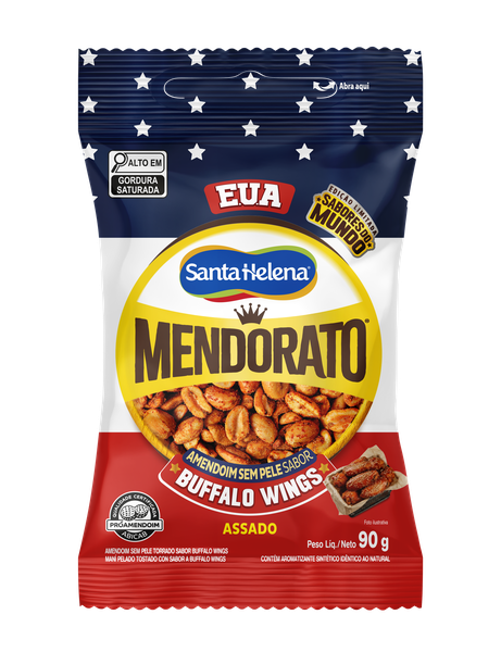 AMENDOIM MENDORATO BUFFALO WINGS EUA 90G SANTA HELENA
